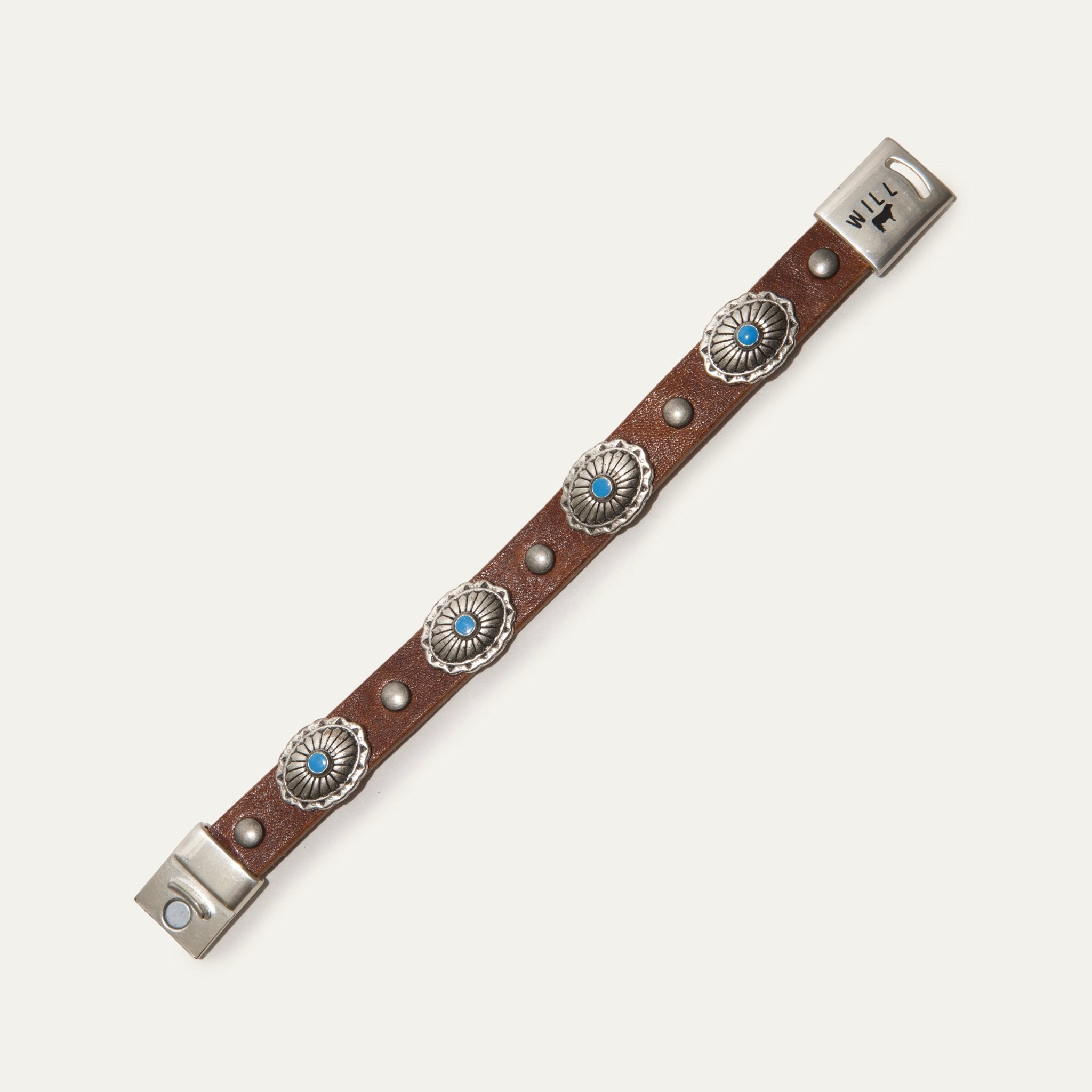 Magnetic Bracelet W/ Conchos - Will Leather Goods